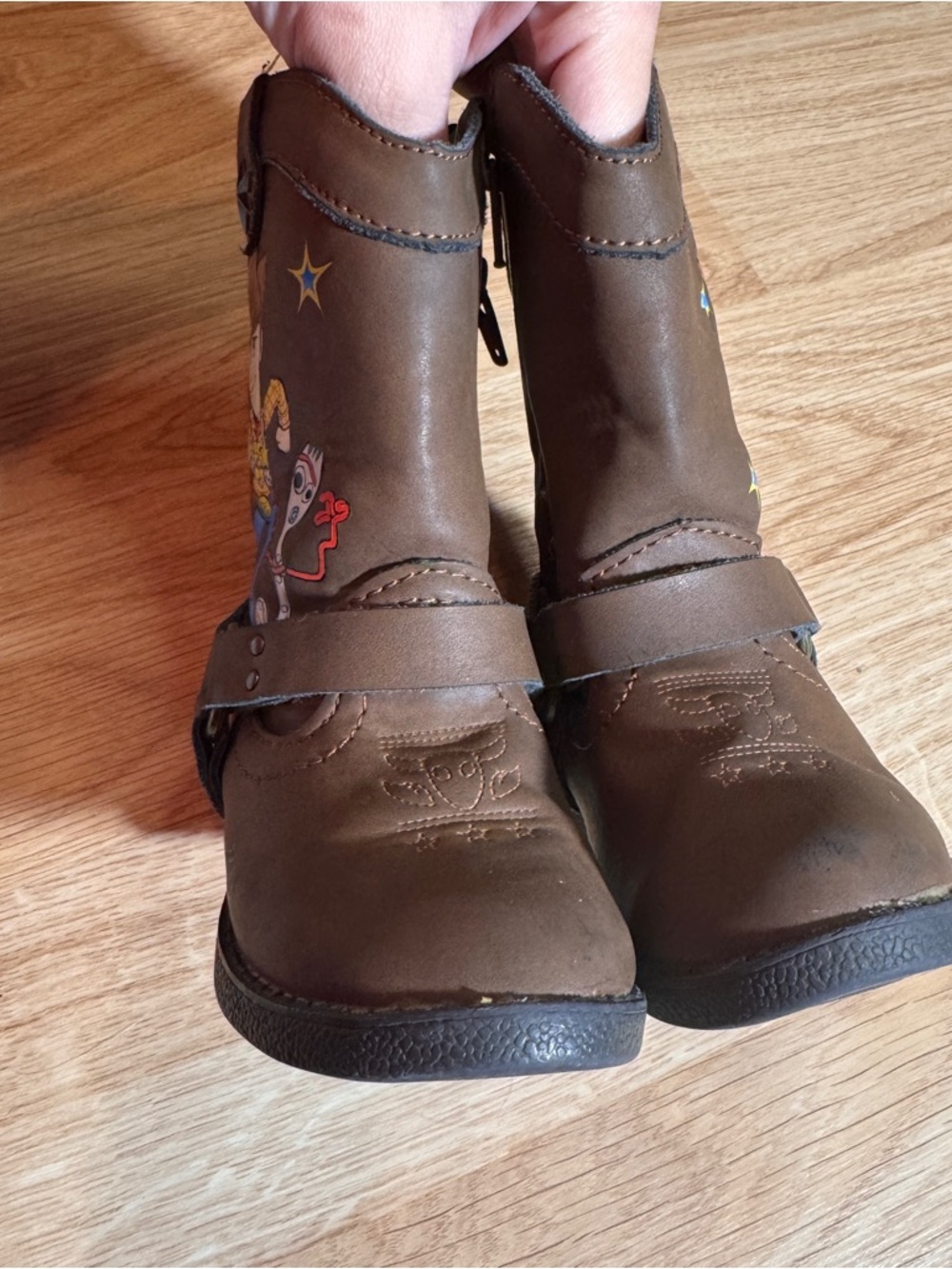Toy Story Woody & Forky Brown Kids Cowboy Boots - Picture 3 of 7